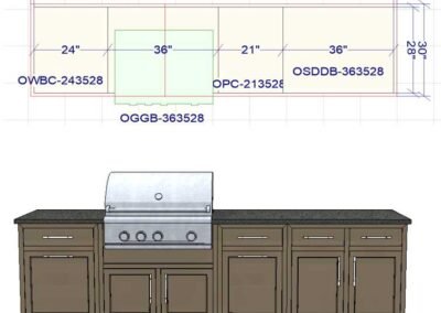 10-ft Cappuccino, Shaker doors, Delta 32″ grill (design)