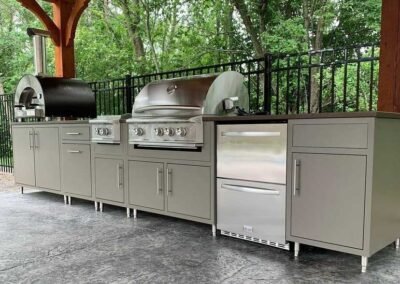 14-ft Cappuccino w/ Walnut countertops , grill, burner, pizza oven & fridge