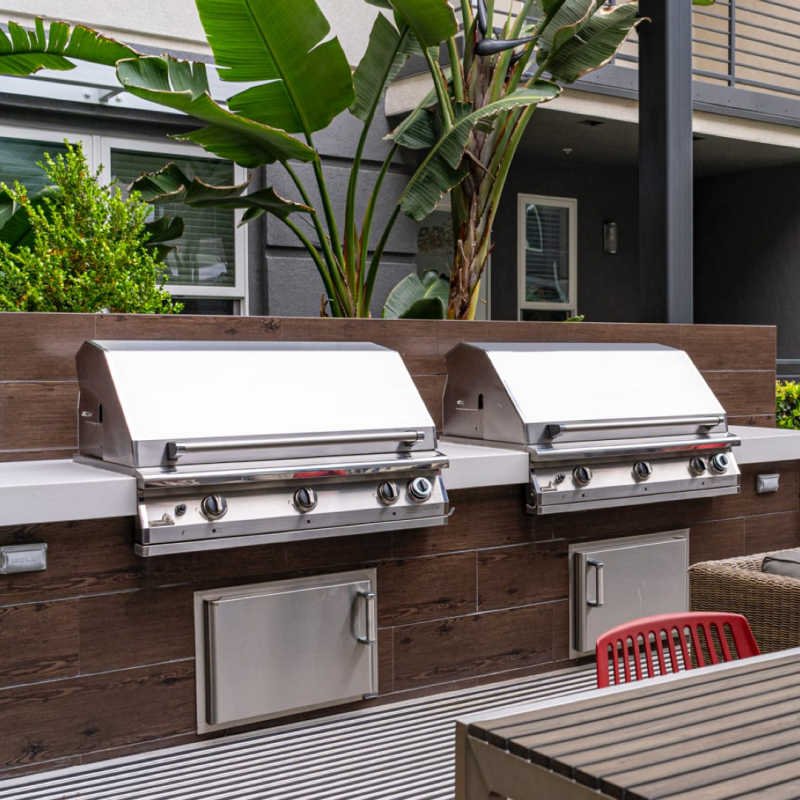 PGS multi-family grill station with dual grills at a Florida condo amenity deck